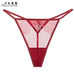 shaonvmeiwu Sexy net gauze transparent t-pants hot and hot see-through allure underwear thin low waist T pants female shaonvmeiwu Sexy net gauze transparent t-pants hot and hot see-through allure underwear thin low waist T pants female