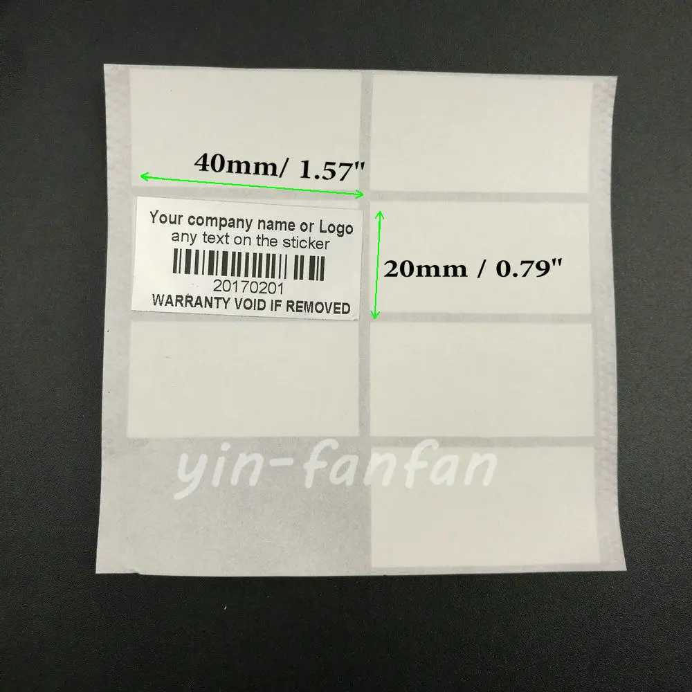 Printed Tamper Proof Warranty Void Labels Stickers Seals Silver 300pcs tamper proof labels