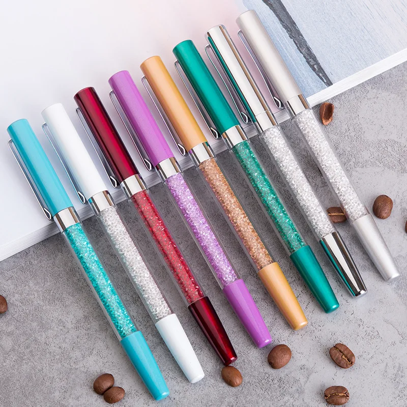 

17color Creative Metal Crystal Diamond Ball Pen Set Stationery Refill 0.5mm Signature Gel Pen for Office School Suppliers