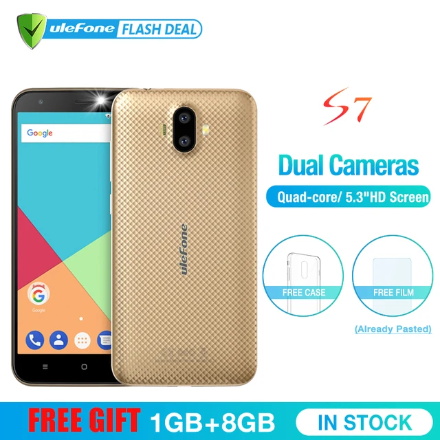 Ulefone S7 1 ГБ + 8 ГБ смартфон 5.0 дюймов IPS HD Дисплей Android 7.0 двойная камера 3G телефон