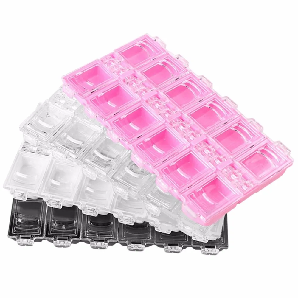

12 Slots Nail Art Empty Acrylic Storage Box Rhinestone Decoration Beads Accessories Container Packaging Display Case Organizer