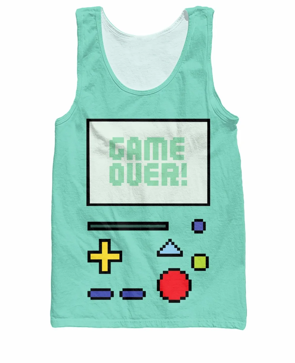 

Women Men Game Over BMO Tank Top Adventure Time Gameboy Style Cartoon Character 3d Printed Jersey Bodybuilding Vest