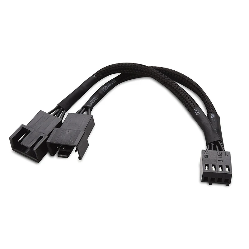 12/" 3 Pin Connector PC Computer Fan Extension Adapter Cable Black Sleeved