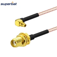 Superbat RF коаксиальный кабель Перемычка внутренний разъем SMA Bulkhead MMCX штекер под прямым углом антенна WLAN удлинитель RG316 20 см