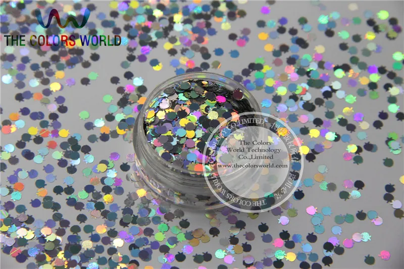 

LAP-0 Apple Shape Glitter Size 3 mm laser holographic Silver color paillette for Nail Art and DIY supplies1pack=50g