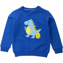 Хлопковые толстовки для мальчиков и девочек; милая забавная блузка с динозавром; детские толстовки; детский пуловер; топы; осенне-зимняя одежда для малышей; MF8651