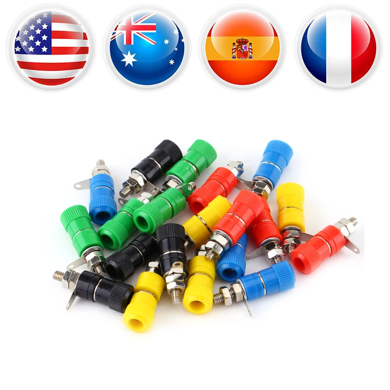 

20Pcs/Lot Binding Post Female Socket Jack for 4MM Banana Plug Connectors Speaker Terminals Female Binding Socket Hot Sale