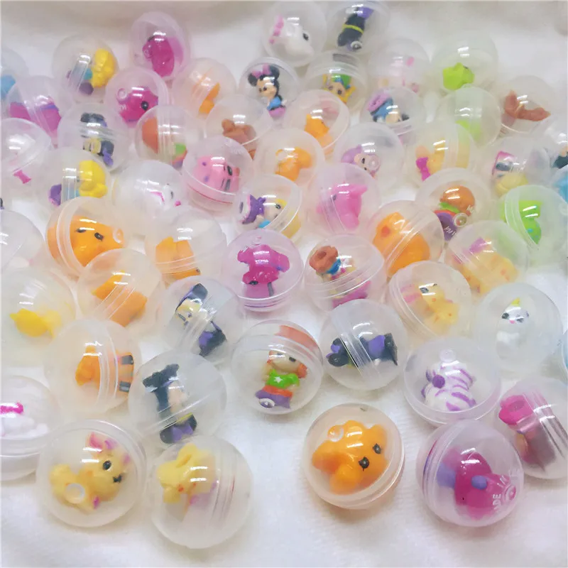 30 шт./упак. 28 мм диаметр прозрачный пластиковый мяч капсулы игрушка с внутренней подкладкой из фланели с различными игрушка в виде фигурки для торгового автомата как подарок для ребенка