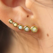 Горячая Распродажа Мода реальные 925 пробы серебряные серьги голубой опал, серьги со шпилькой, для Для женщин вечерние Кафф сережки orecchini donna