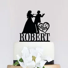 Изготовленный на заказ Уникальный Свадебный торт Топпер, Mr& Mrs торт Топпер с фамилием, пользовательские невеста и жених силуэт для вершины торта с сердцем