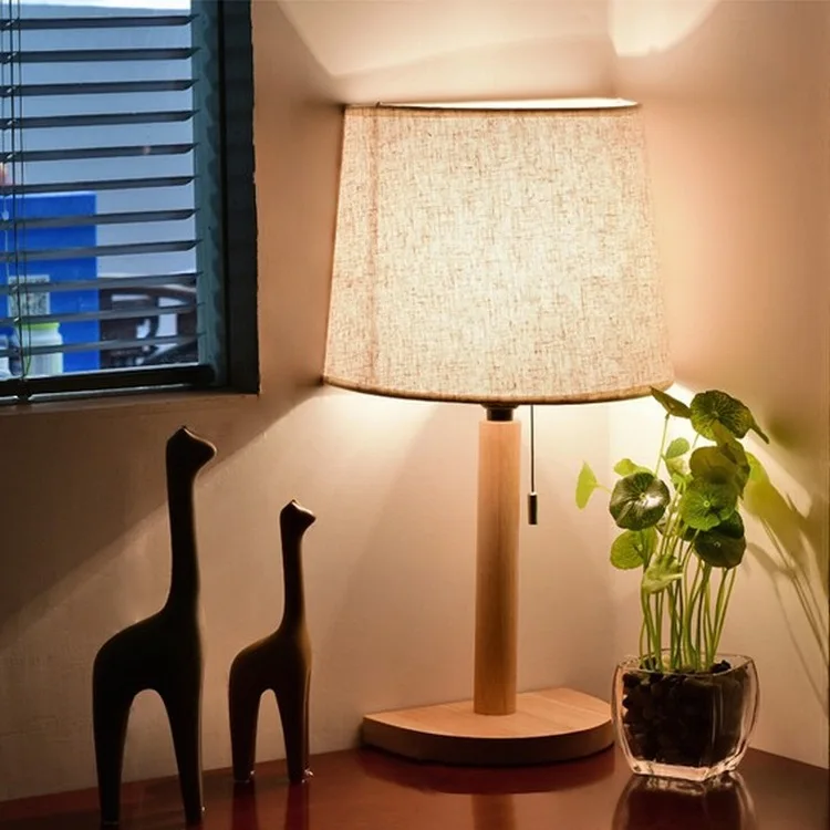 

TUDA 22x48cm Free Shipping Japanese Style Table Lamp Creative Natrual Wooden Table Lamp Minimalist Design LED Table Lamp E27