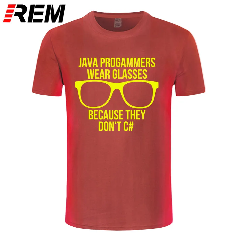 Java программист короткий рукав Футболка Подростковая хип хоп Camisa хлопок o-образным вырезом Мужская футболка для группы - Цвет: red yellow