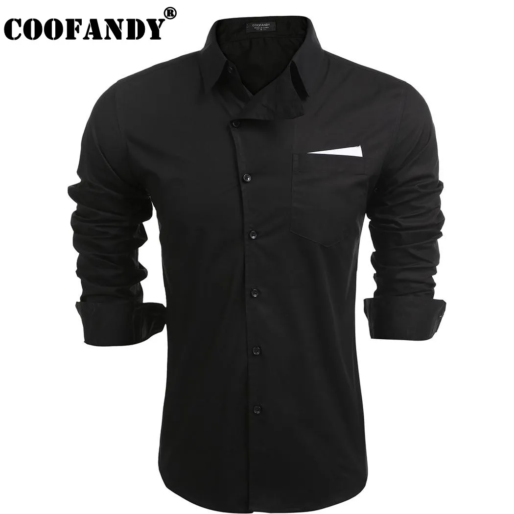 COOFANDY 2017 Newest Male Clothes Men Shirts Men Slim Fit Long Sleeve
