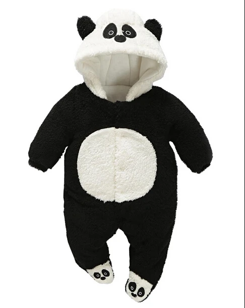 Newborn panda Romper Baby Clothing Fleece Winter Girl Infant Babies Clothes Snowsuit Jumpsuit free shipping