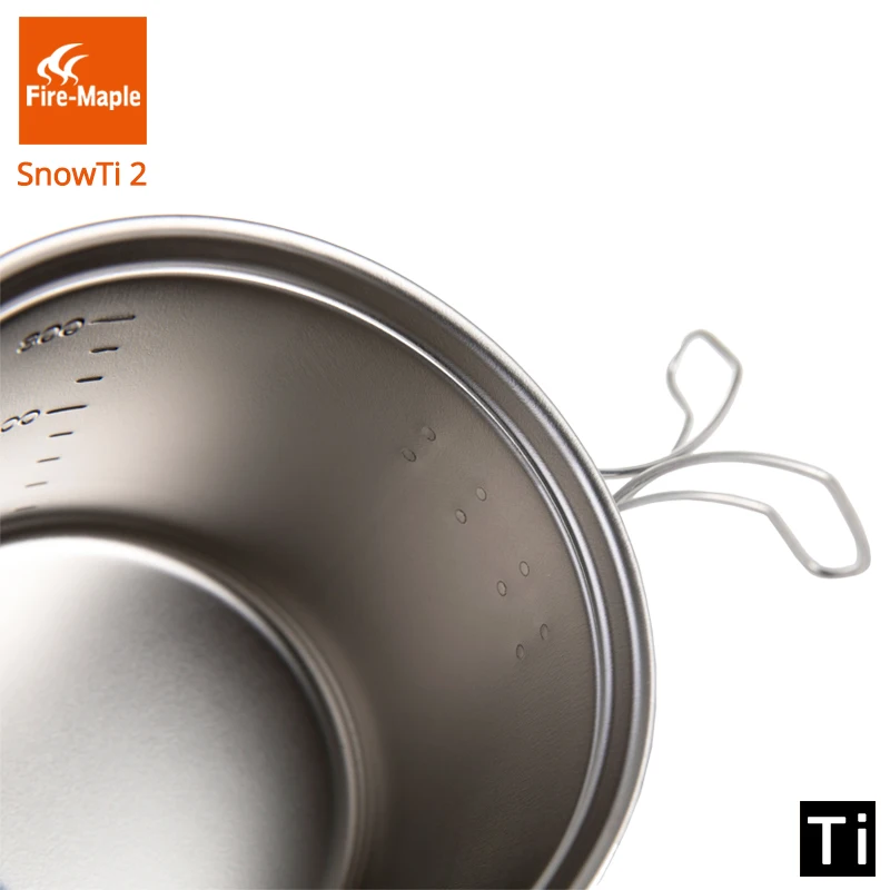 Fuego de la cena de Camping al aire libre Chef portátil nieve de titanio 0.9L olla y sartén Ultra-Camping luz ollas conjunto de FMC-ST2