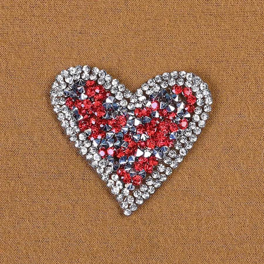 8 Colors Heart Patch Clothes With Rhinestone Washable Patch For Hats Diy Garment Apparel Accessories Patches Bag Sticker01 (9)