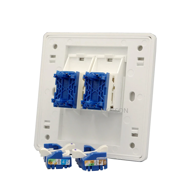 2 Ports Rotata CAT6 RJ45 Wall Panel pic 2