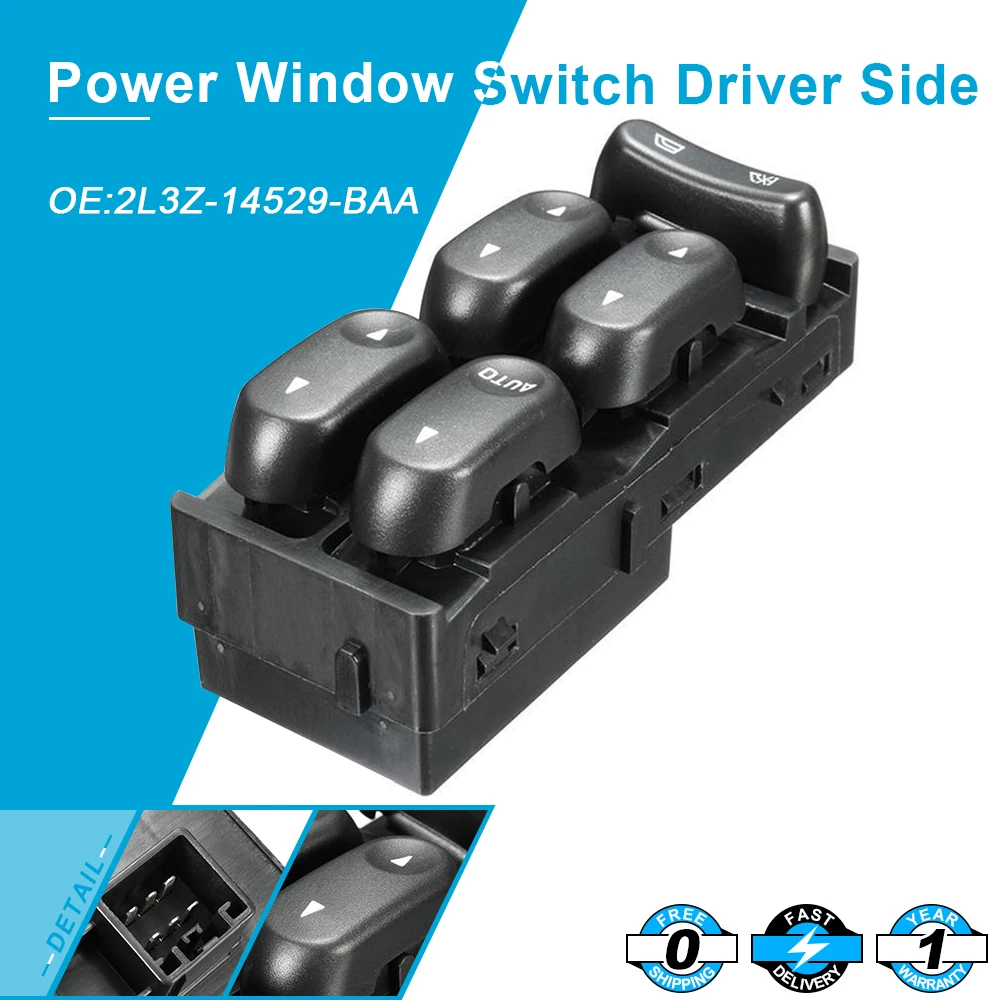 New Master Power Window Switch Left Driver Side For Ford F150 02 03