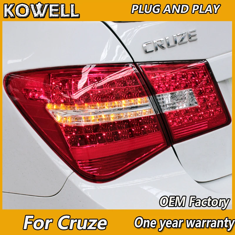 

KOWELL Car Styling for Chevrolet Cruze Tail Lights 2009 2010 2011-2015 Benz-Style LED Tail Light Rear Lamp DRL+Brake+Park+Signal