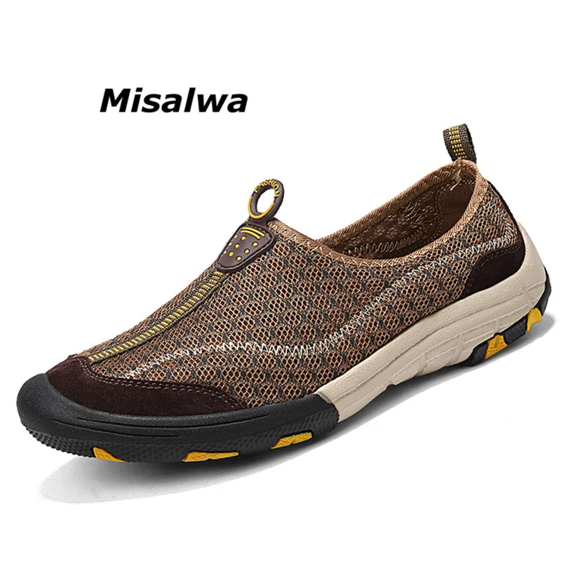 

Misalwa Outdoor Summer Camp Soft Men Shoes Light Comfortable Quick Drying Mesh Male Loafers Anti-skid Luxury Casual Men Flats