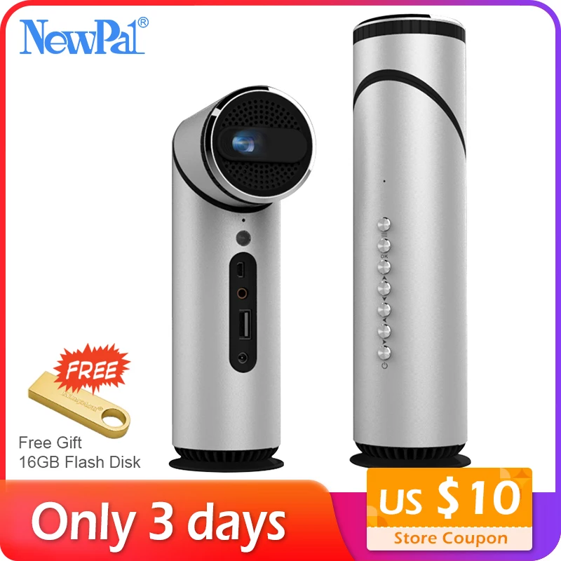 

Newpal Mini Projector Portable 90 Degree Lens Rotatable DLP Projectors Small WiFi Bluetooth Home Theator Android Projecteur