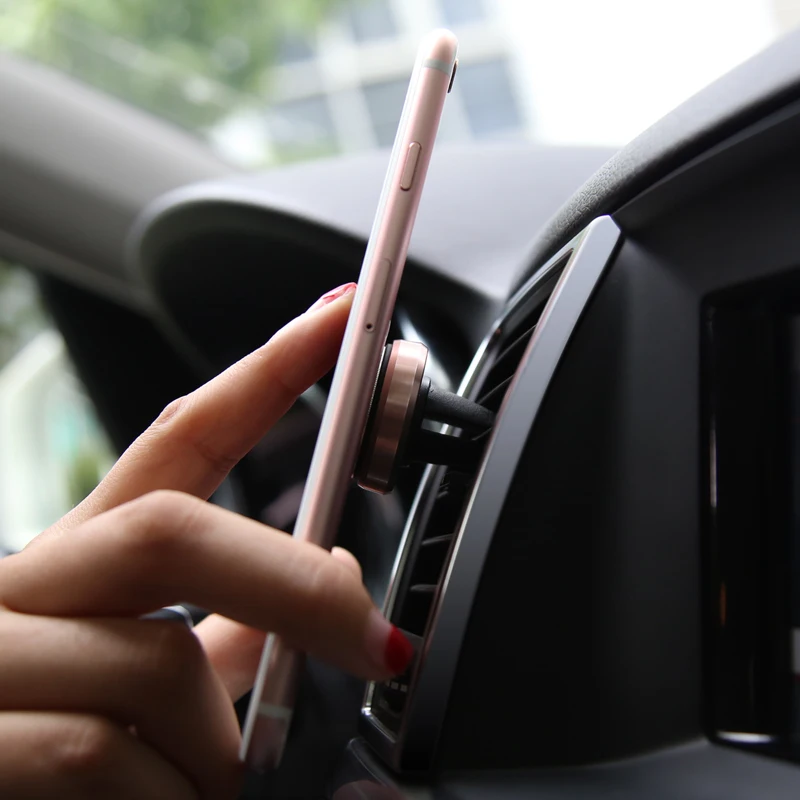 Voppton Portable Car Holder Phone Magnetic Kit Super Mini Air Vent Outlet Car-Styling Cell Phone GPS Stand Bracket For iPhone  (10)