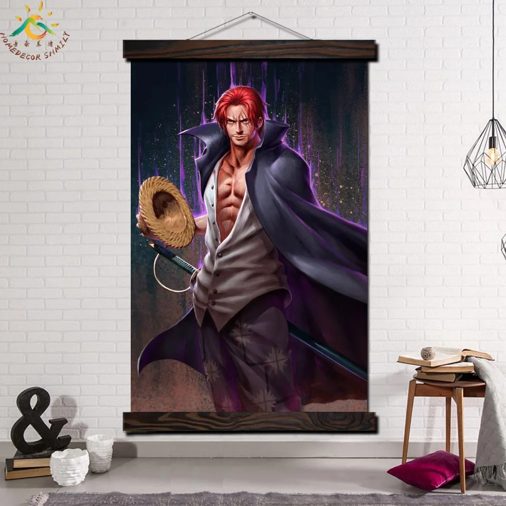 

One Piece Red Hair Modern Wall Art Print Pop Art Picture And Poster Frame Hanging Scroll Canvas Painting Canvas Poster Artwork