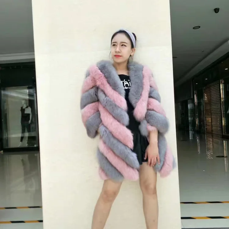 

2018 winter long sleeves faux fur coats fashion design Korean style sweet office lady outwears jackets Faux-fur-coat