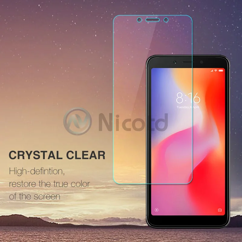 Nicotd Glass For Xiaomi Redmi 6 Screen Protective Film 9H For Xiaomi Redmi 6 Temepred Glass Clear Screen Protector Film 2 (1)