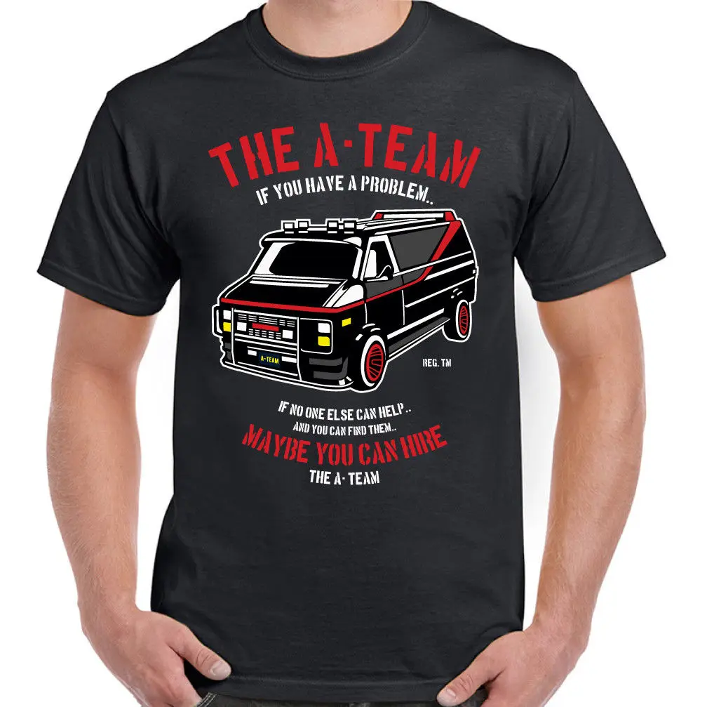 The A-Team Van Men's Funny T-Shirts 80's TV Programme T-Shirt Show Mr-T 