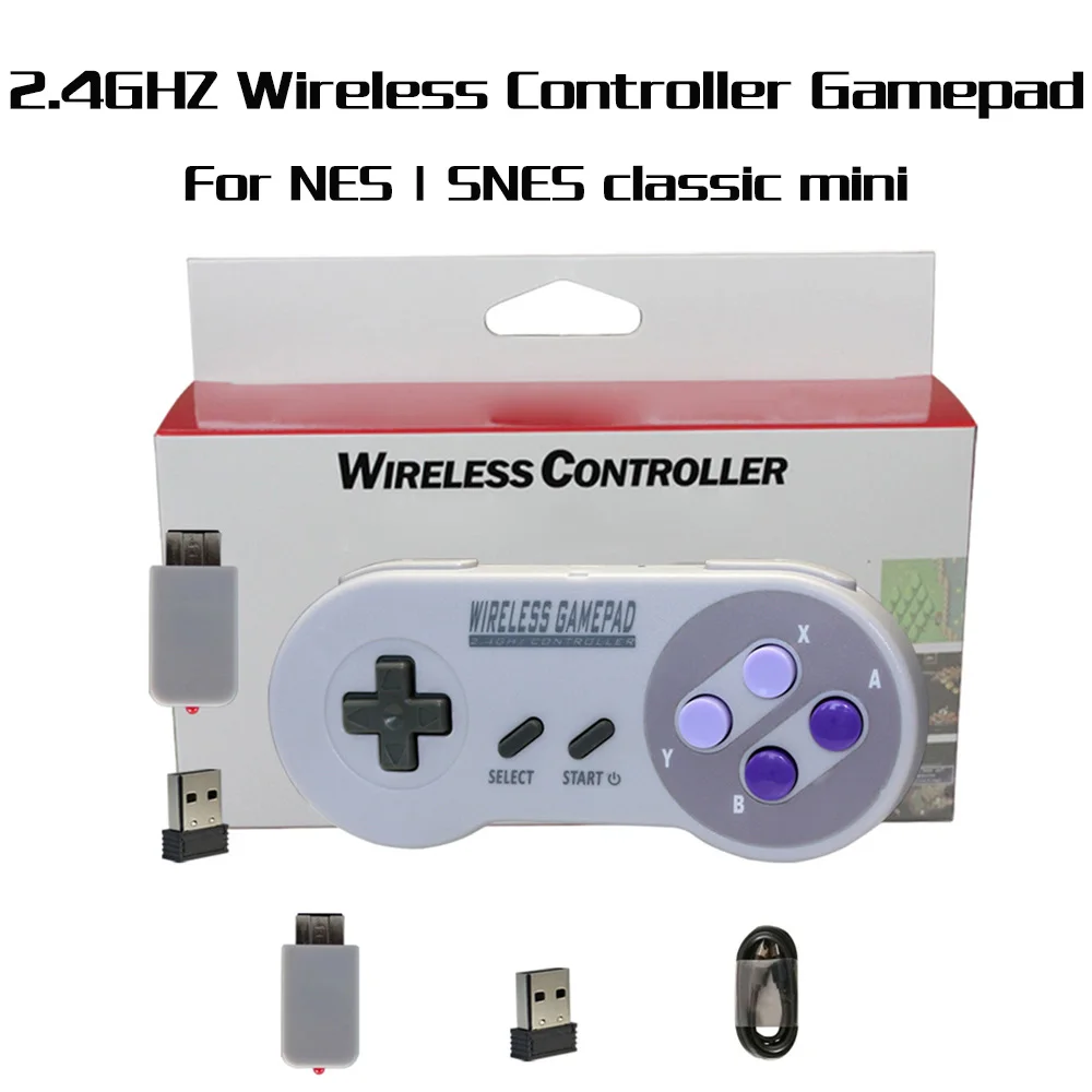 1 Pz Di Controller Gamepad Wireless Da 2.4Ghz Per Super Nintendo Nes & Snes Classic Mini Wireless Console Controller Joystick Giochi