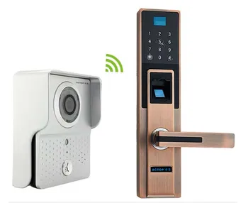 

Top quality 2016 Newest wifi smart Android IOS APP + fingerprint lock wireless home security system