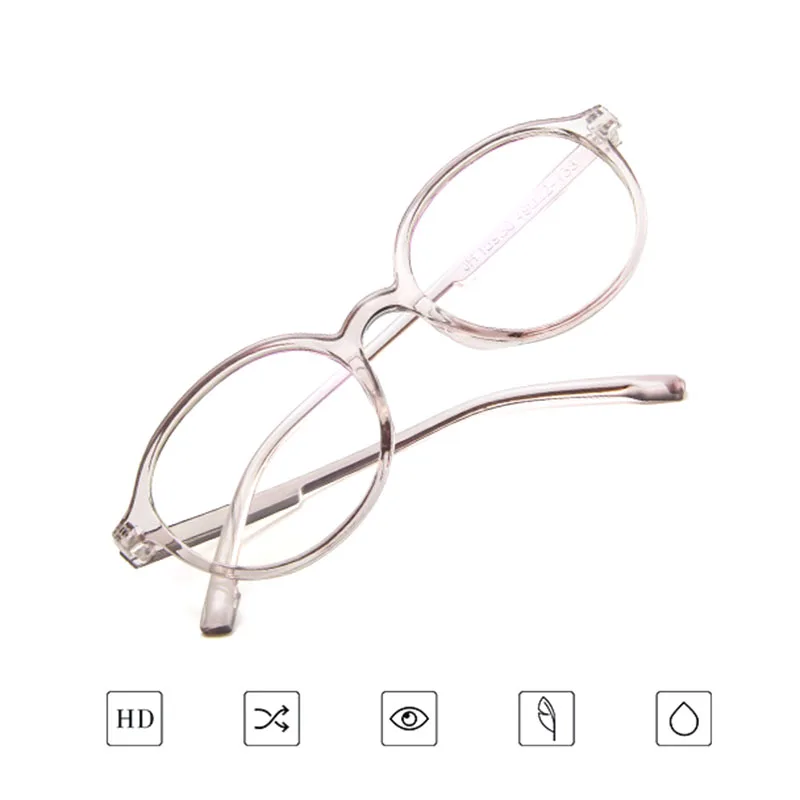 Anti Blue-Ray Mirror PC Frame Glasses Flat Round Glasses for Students Office Use TT@88