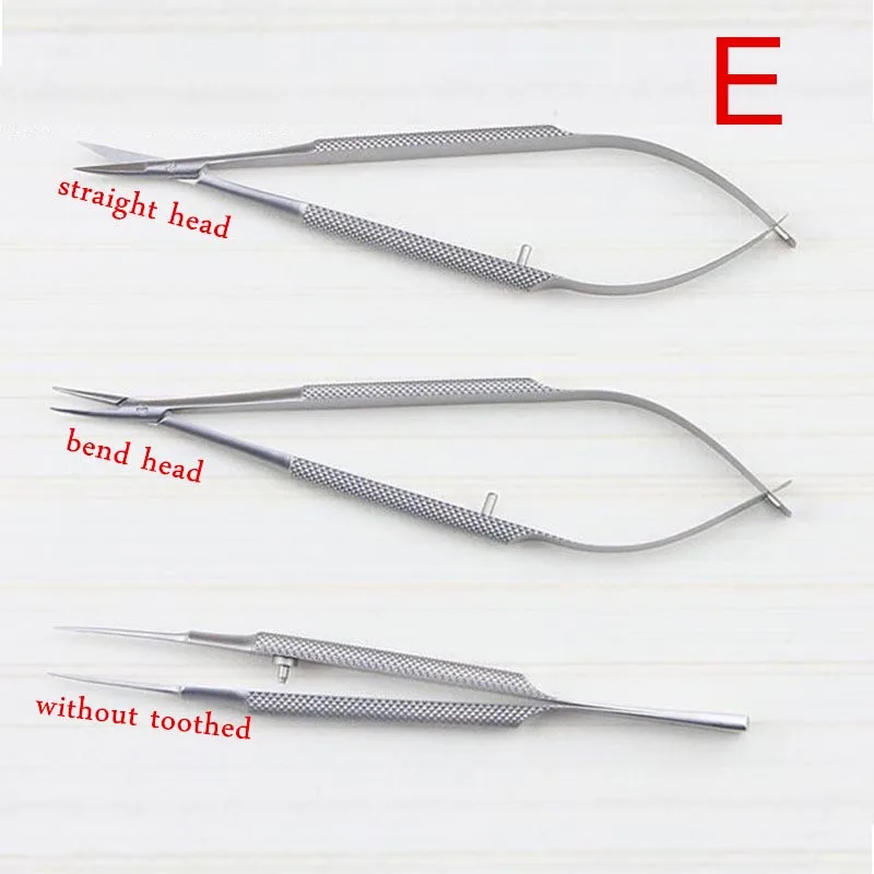3pcs/set equipment 12cm ophthalmic microsurgical instruments Needle Holder Micro scissors Tweezers hand surgery 2