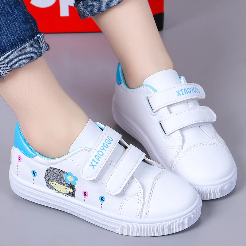Cartoon print Kid Shoes Girls White Sport Shoes Breathable Student Children Casual Shoes 5 6 7 8 9 10 11 12 13 14Years Old Kids