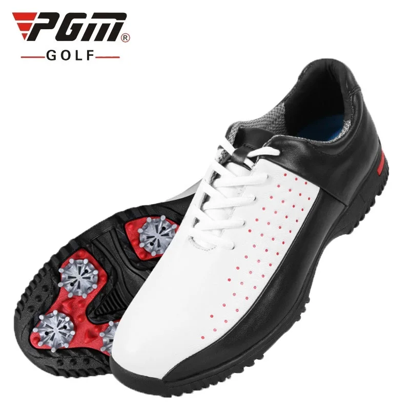 

Brand Pgm Men Golf Shoes Soft Leather Breathable Sports Shoes Male Professional With Spikers Anti-Slip Training Sneakers AA10102