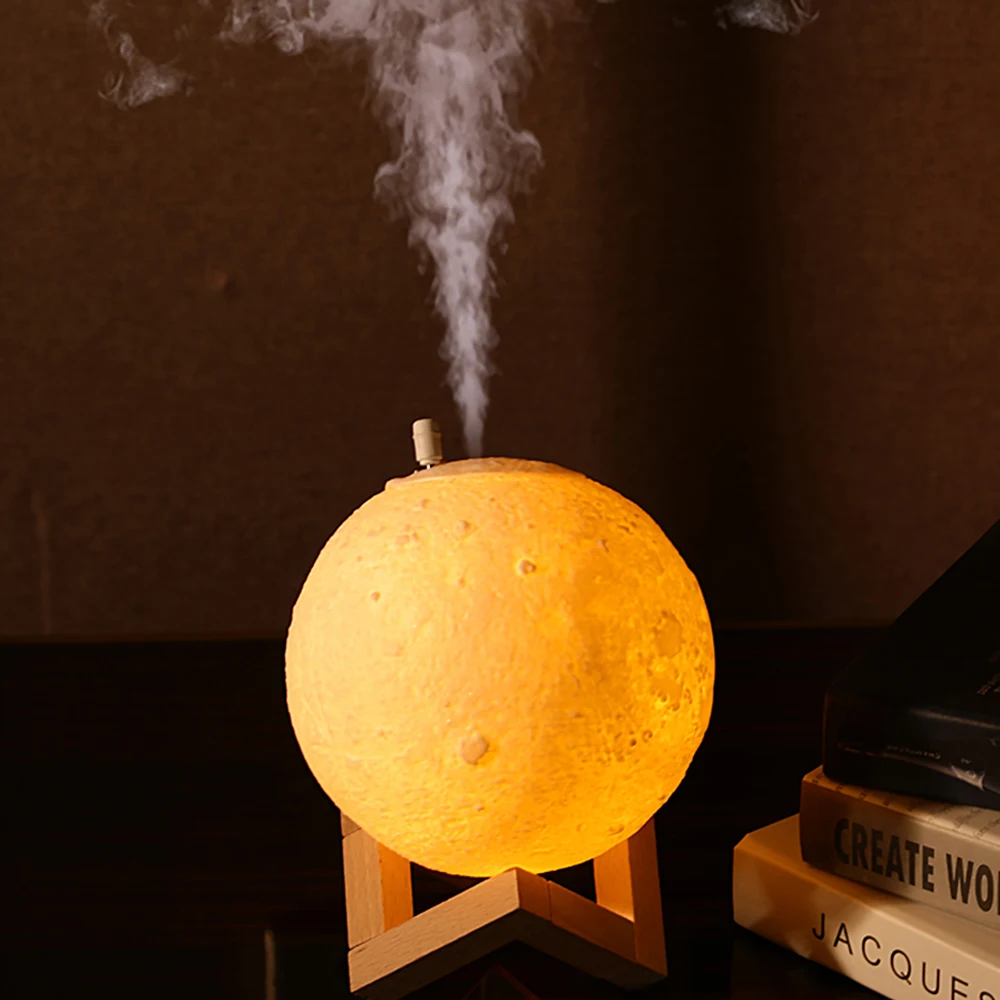 

880ml USB Air Humidifier Moon Lamp Light Diffuser Aroma Essential Oil Diffuser Ultrasonic Humidifier Night Cool Mist Purifier
