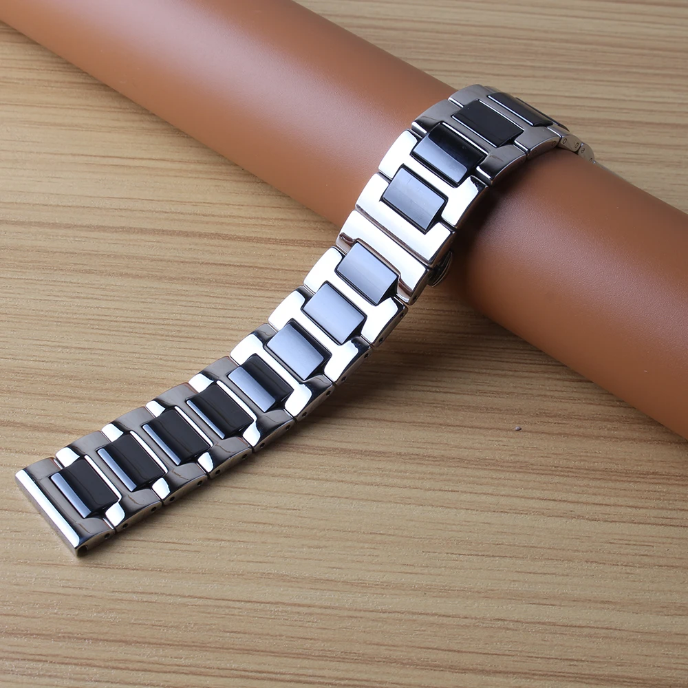 Ceramic bracelet wrap stainless steel watchband watch strap women mens