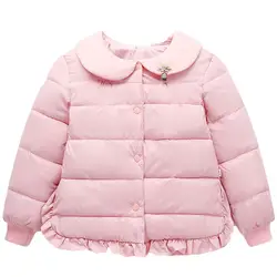 Пуховые пальто для маленьких девочек, коллекция 2019 года, осенне-зимняя куртка, верхняя одежда, зимняя детская теплая одежда для маленьких