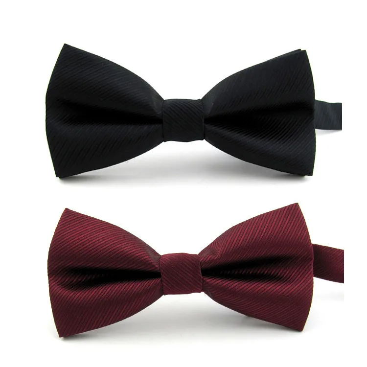 

Hot solid bow tie mens butterfly cravat bowtie male solid color marriage bow ties for men Business Wedding Black bowtie