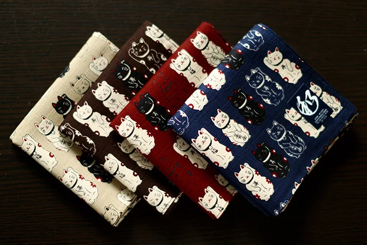  Made in Japan Wind handkerchief Handkerchief women Cotton Ms. Thicken Cat square scarf