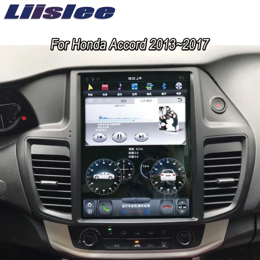 Liislee 2 din Android для Honda Accord 2013~ большой экран Автомобильный мультимедийный плеер gps навигация Видео Радио Зеркало Ссылка