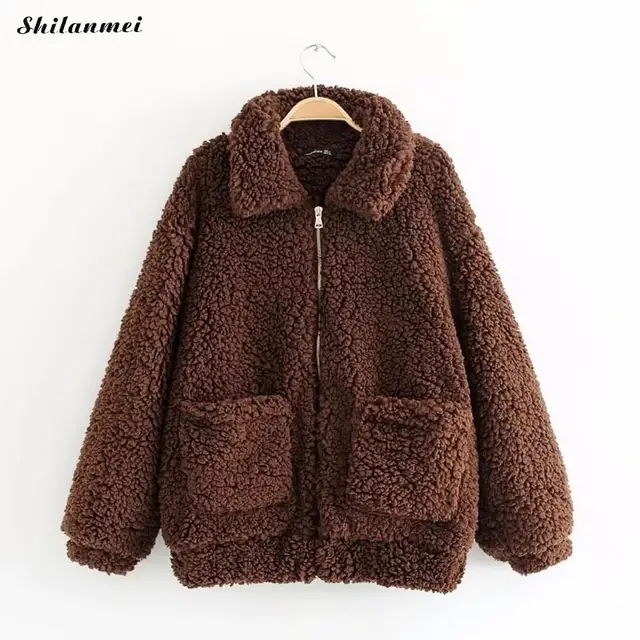 Buy Autumn Fleece Jacket Women Lapel Collar Long