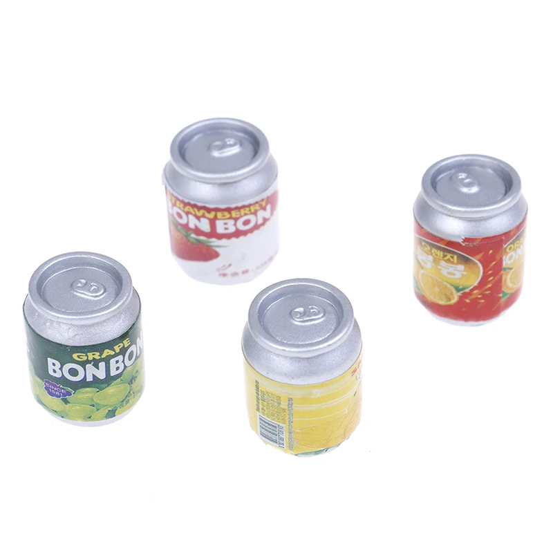 

4pcs/lot 1:12 Miniature Dollhouse Furniture Drink Cans Decorations DIY Doll House Kitchen Mini Cans