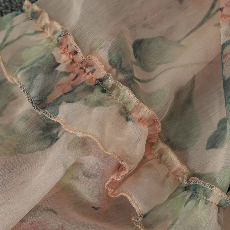 [LIVIVIO] Бохо цветочное розовое Бандажное сексуальное пляжное платье летняя одежда для женщин с длинным рукавом Корейская элегантная богемная Новинка