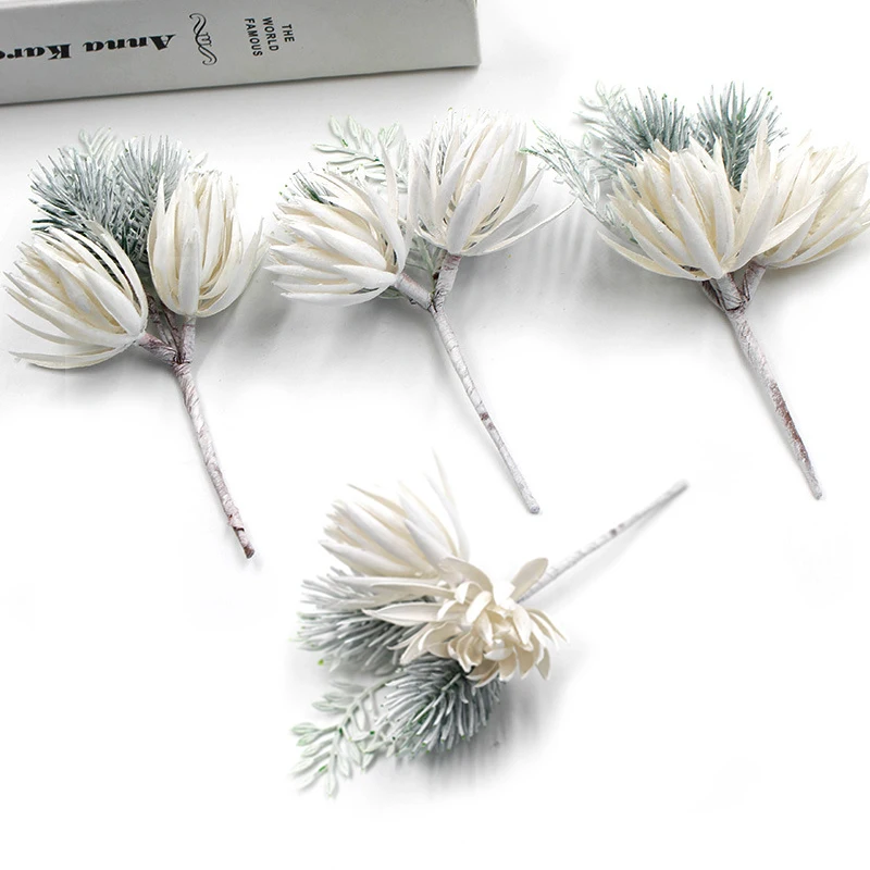 3 шт. Искусственные цветы сосновая трава пластиковые искусственные растения для свадебной вечеринки рождественские украшения для самодельного изготовления скрапбукинга