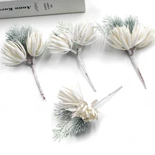 3 шт. Искусственные цветы сосновая трава пластиковые искусственные растения для свадебной вечеринки рождественские украшения для самодельного изготовления скрапбукинга