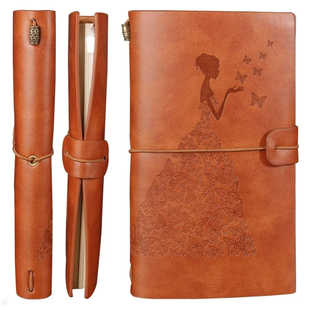 

Leather Journal Refillable Travelers Notebook Notepad Diary Daily Planner with 18 Card Slots and 1 PVC for Men Women Students