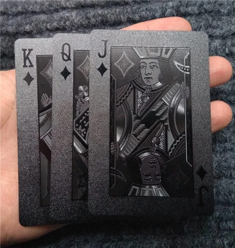 54 шт водонепроницаемые черные пластиковые игральные карты коллекция черный бриллиант покерные карты креативный подарок стандартные игральные карты