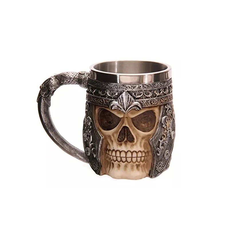 3D Design Cool 350ml Skull Mug Design Stainless Steel Coffee Tea Cup
